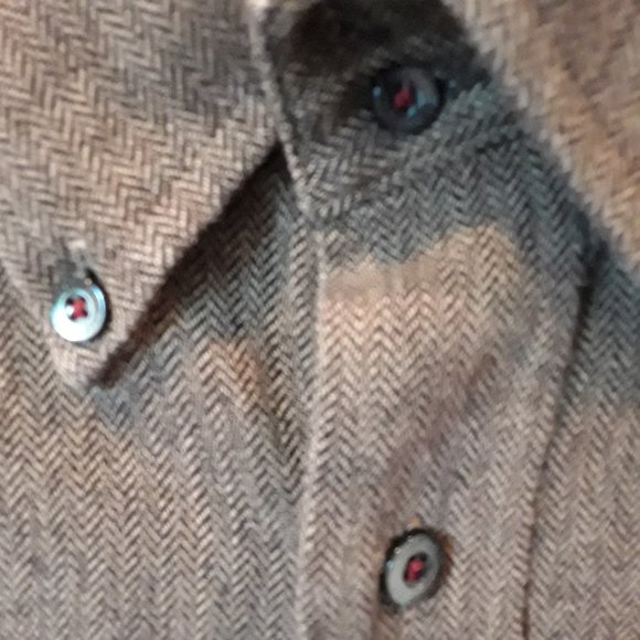NWOT Tommy Hilfiger brown herringbone shirt - Picture 3 of 10